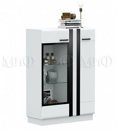 Шкаф "Магнолия" низкий со стеклом (м)