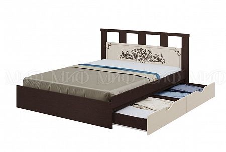 Кровать "Жасмин" 1.6 (с ящиками) (м)