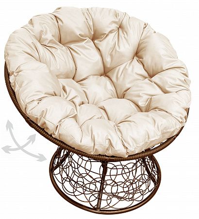Кресло "Папасан" пружина с ротангом