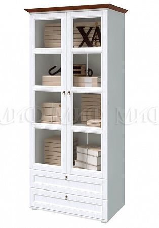 Шкаф со стеклом бельевой "Валенсия" (м)